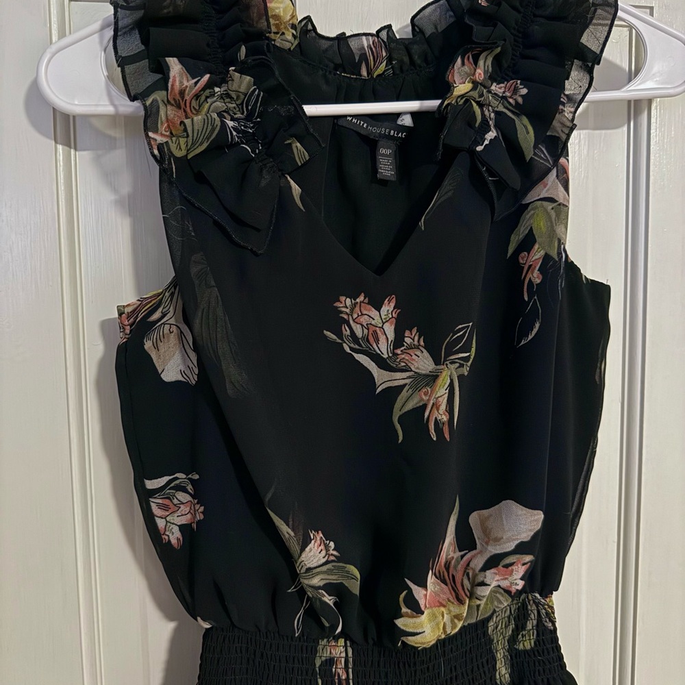 White House Black Market black and floral dress
